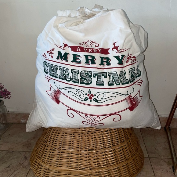 XL CANVAS CHRISTMAS SANTA BAG - Picture 1 of 5